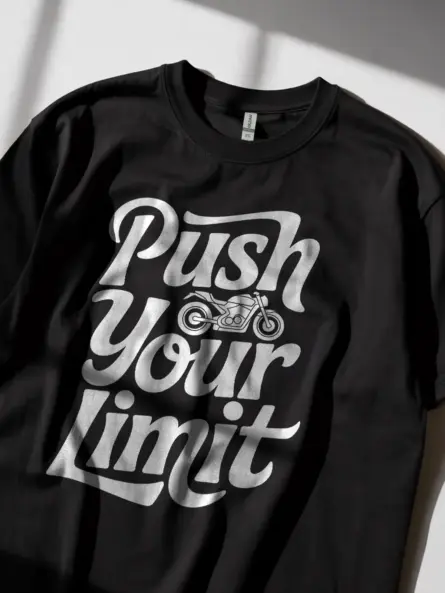 Push Your Limit Motorcycle Quote TShirt – Bold Biker Inspiration Tee - Image 2