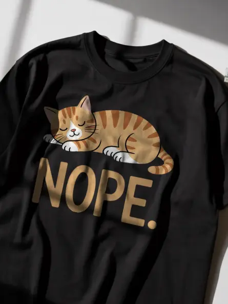 Not Today Cat Shirt – Funny Lazy Orange Tabby Graphic Tee - Image 2