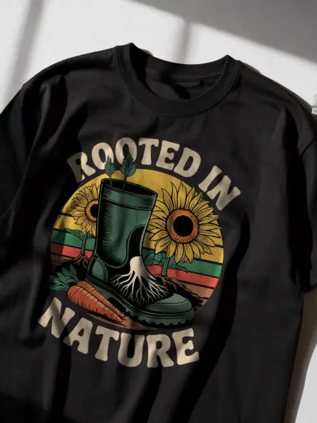 Rooted in Nature T-Shirt Vintage Gardening Tee - Image 2