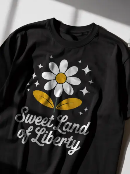 Sweet Land of Liberty T-Shirt with Daisy & Stars - Image 2