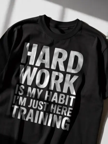 Power-Driven Training Motivation T-Shirt – Hard Work Is My Habit Gym Tee - Image 2