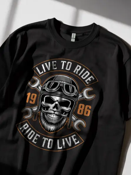 Powerful Vintage Motorcycle TShirt for Bearded Bikers - Image 2