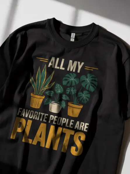 Vintage Plant Parent T-Shirt All My Favorite People Are Plants - Image 2