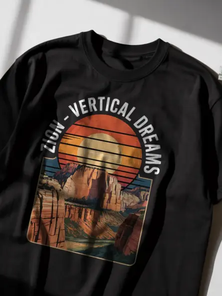 Epic Vintage Zion National Park T-Shirt – Vertical Dreams Graphic Tee - Image 2