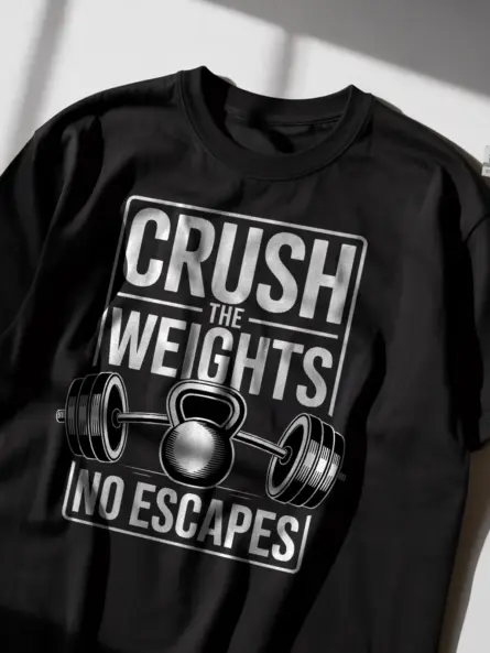 Crush the Weights – Power Packed Weightlifting Motivation Shirt - Image 2