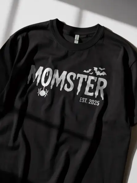 Black lifestyle momster-est 2025 t-shirt with bats and spider