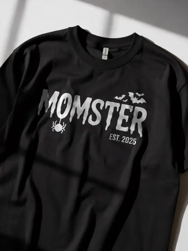 Black lifestyle momster-est 2025 t-shirt with bats and spider