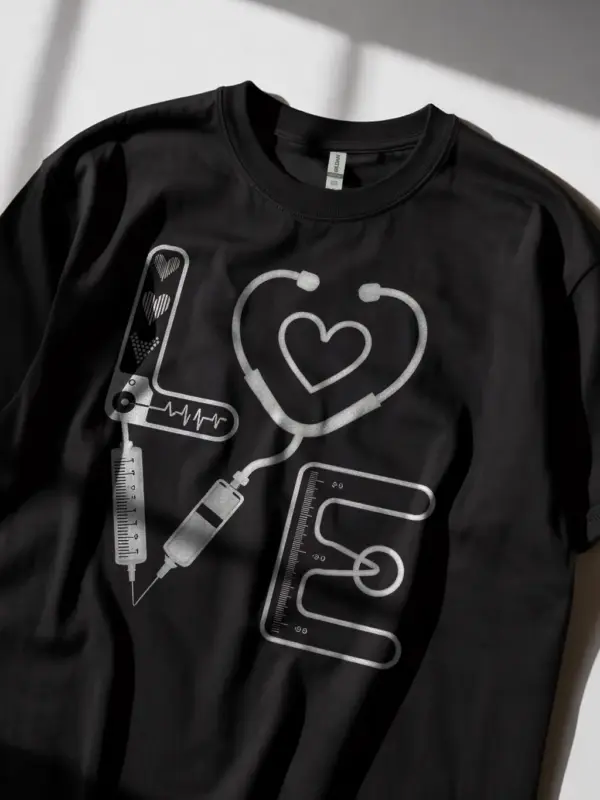 black medical love shirt lifestyle image for nurse appreciation