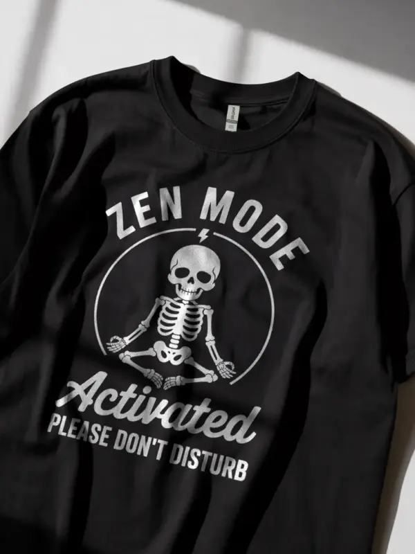 Black Shirt Skeleton Zen Mode T-Shirt
