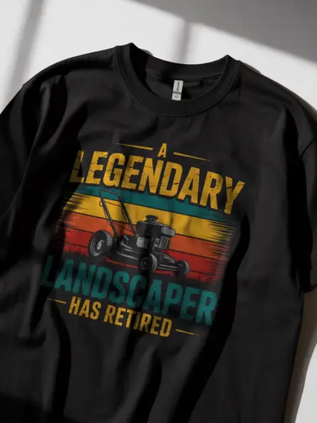 Retired Landscaper Shirt – Legendary Lawn Mower Retirement Gift Tee - Image 2