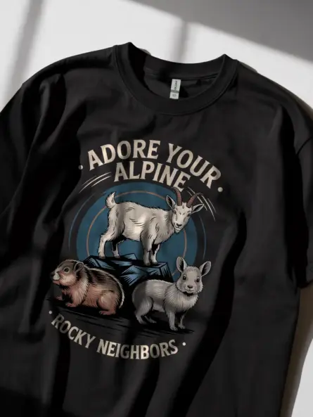 Adore Your Alpine Rocky Neighbors Alpine Animal T-Shirt - Image 2