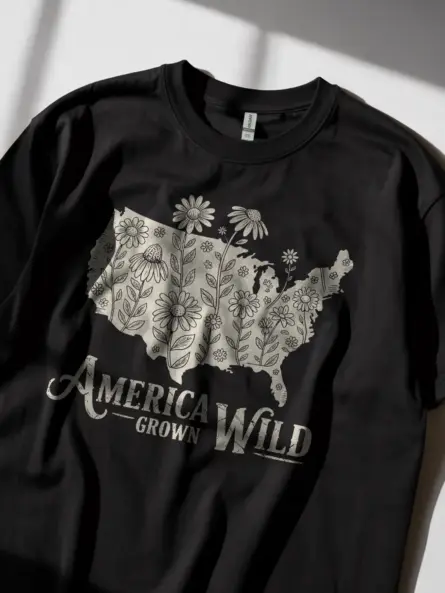 America Grown Wild Map Tee – America Wildflower T-Shirt - Image 2
