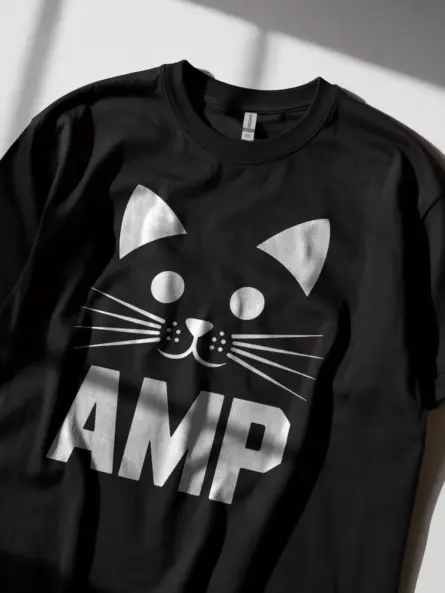 Black Amp Cat Shirt Lifestyle Image – electrical engineering cat graphic tee