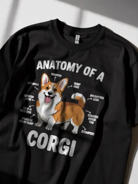 Anatomy of a Corgi Shirt – Funny Labeled Dog Parts Tee for Pet Lovers - Image 3