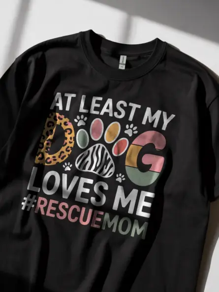 Bold Rescue Dog Mom Shirt – Funny & Stylish Leopard Print Tee - Image 2