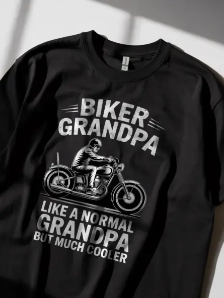 Biker Grandpa Shirt – Funny Gift Tee for Cool Motorcycle Grandpas - Image 2