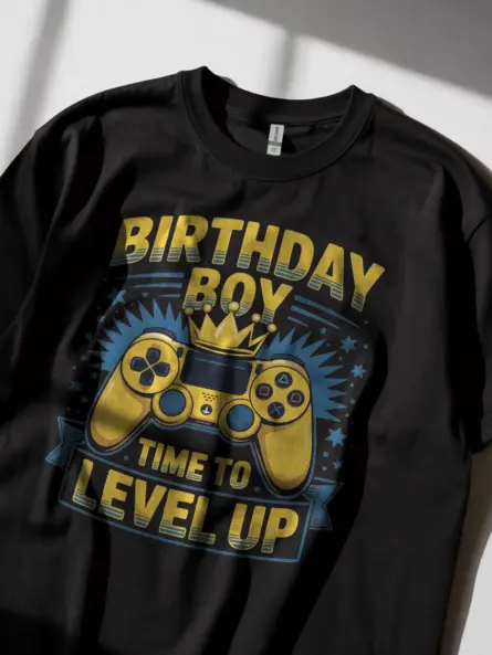 Gamer Birthday Boy T-Shirt – Level Up - Image 5