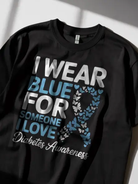 Blue Ribbon Diabetes Shirt – Support Someone You Love Today - Image 2