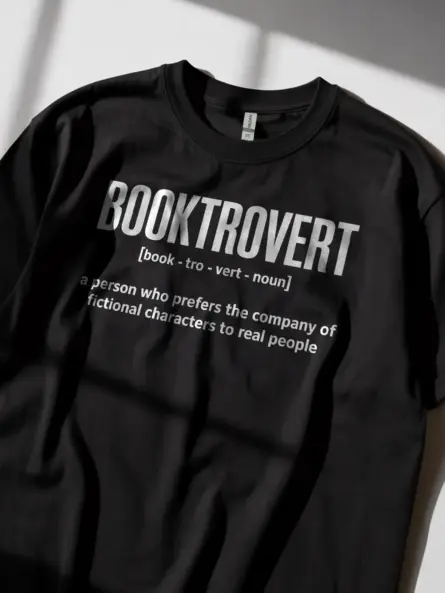 Booktrovert Shirt for Readers – Bold Minimalist Literary Tee - Image 2