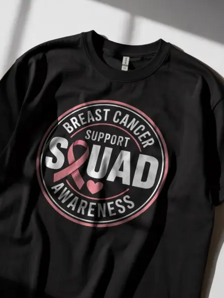 Cute Breast Cancer Halloween Shirt – Pink Ghost Support Squad Tee - Image 2