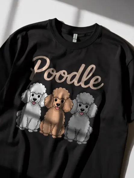 Cartoon Poodle T Shirt – Adorable Pastel Dog Lover Tee - Image 3