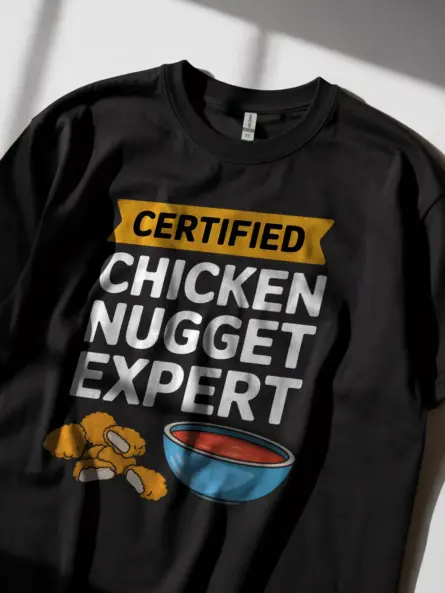 Certified Chicken Nugget Shirt – Funny Foodie Power Tee - Image 2