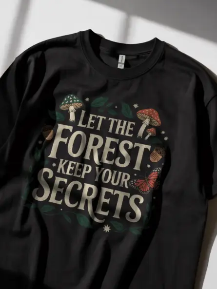 Let the Forest Keep Your Secrets Cottagecore Forest T-Shirt - Image 2