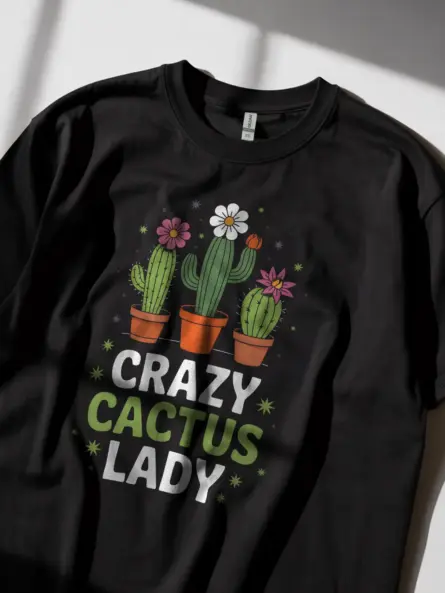 Crazy Cactus Lady T-Shirt - Image 3