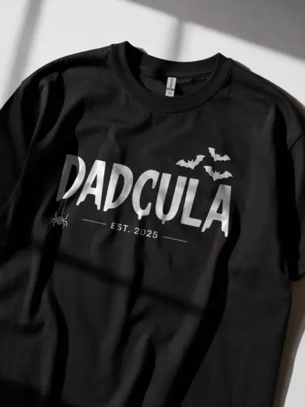Black of dadcula halloween shirt for new dads 2025