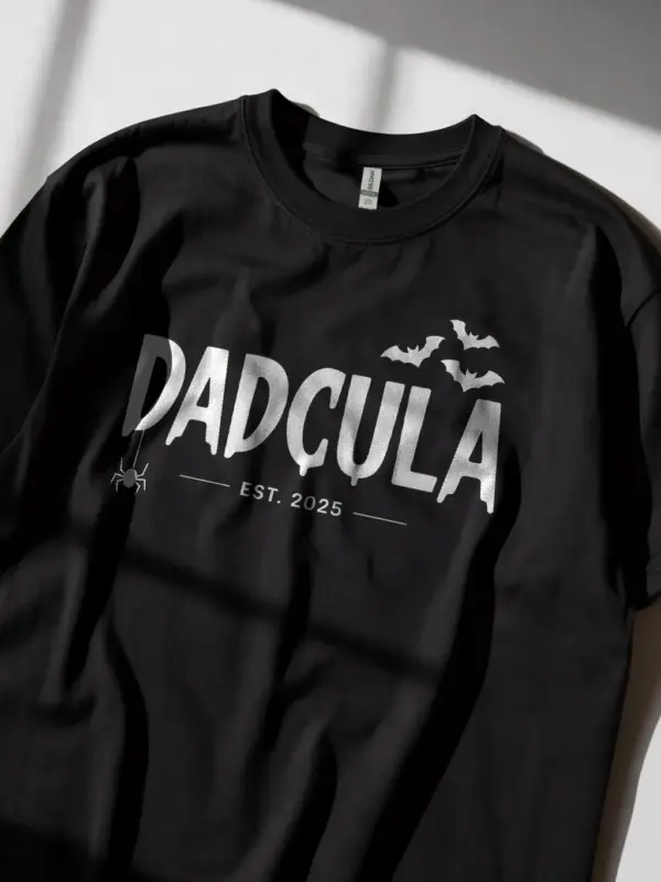 Black of dadcula halloween shirt for new dads 2025