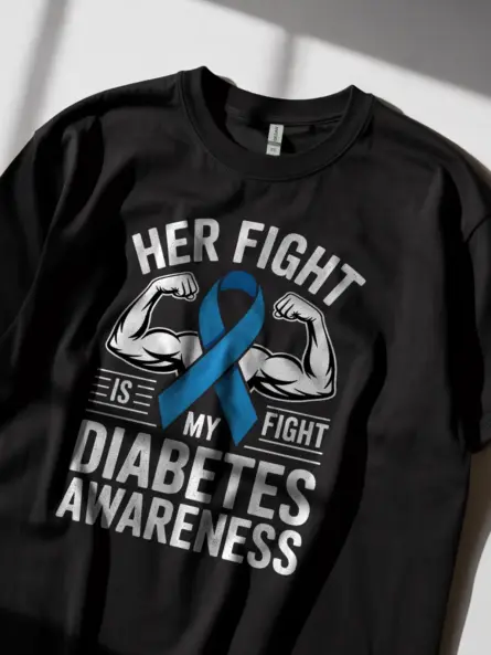 Her Fight Is My Fight – Diabetes Support Shirt for Family - Image 5