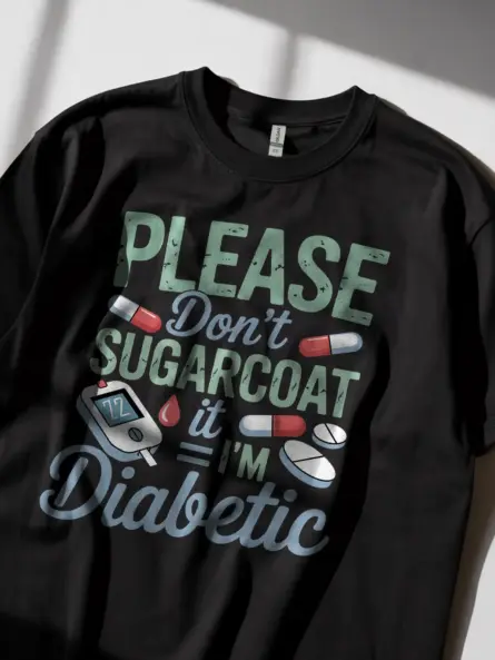 Funny Diabetic Shirt – Please Don’t Sugarcoat It Tee - Image 2