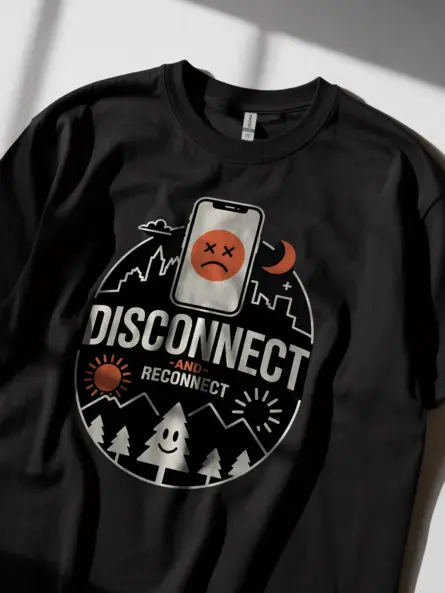 Disconnect and Reconnect T-Shirt for Digital Detox - Image 2