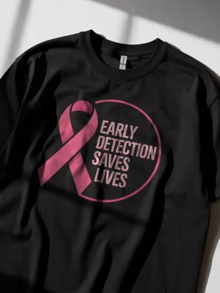 Early Detection Saves Lives Shirt – Powerful Pink Ribbon Awareness Tee - Image 4