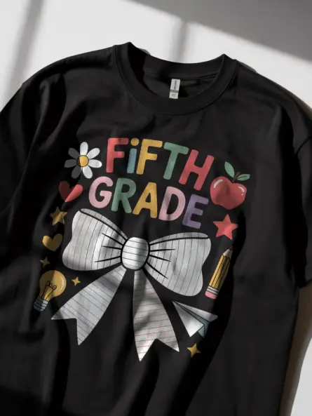 Fifth Grade Shirt – Kawaii Teacher Team Back-to-School Tee - Image 2