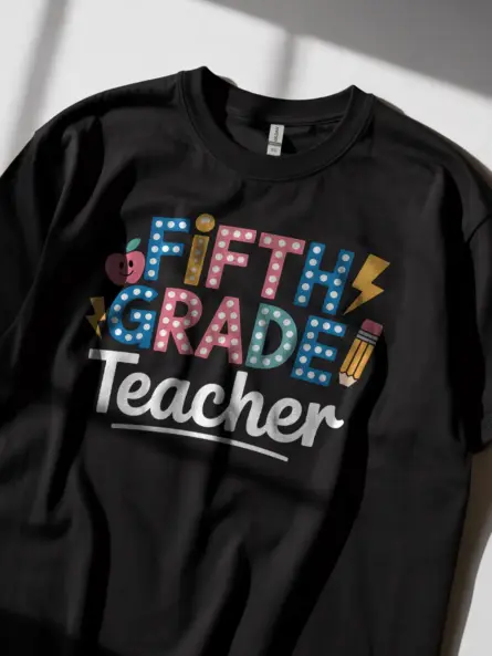 Fifth Grade Teacher Shirt – Cute Polka Dot Power Tee - Image 2