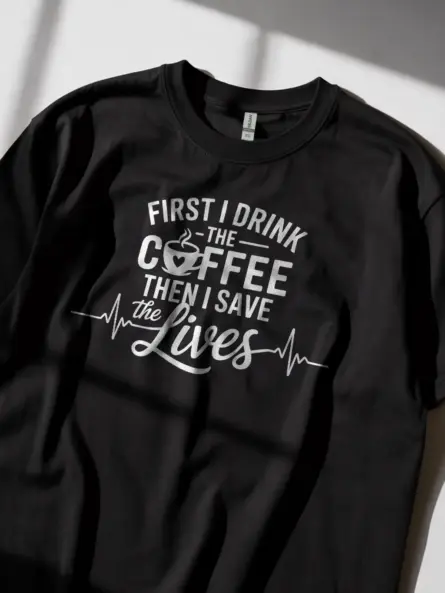 black first i drink the coffee then i save lives shirt lifestyle