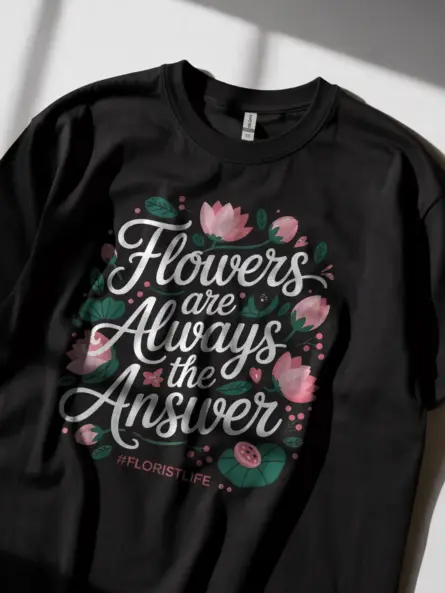 Flowers Are Always the Answer T-Shirt - Image 3
