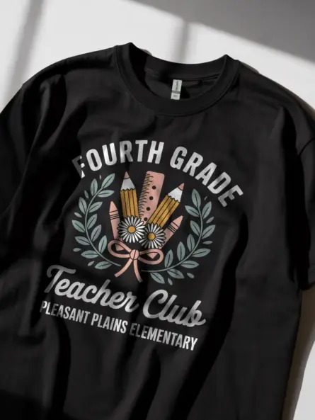 Fourth Grade Teacher Shirt – Vintage Club Spirit Staff Tee - Image 2
