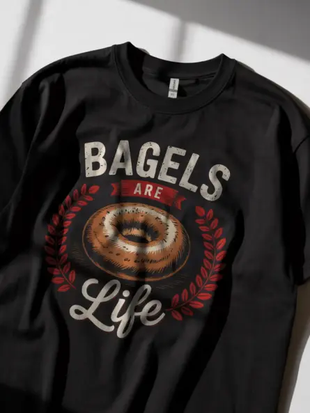 Bagel Lover Shirt with Funny Quote Design - Image 2