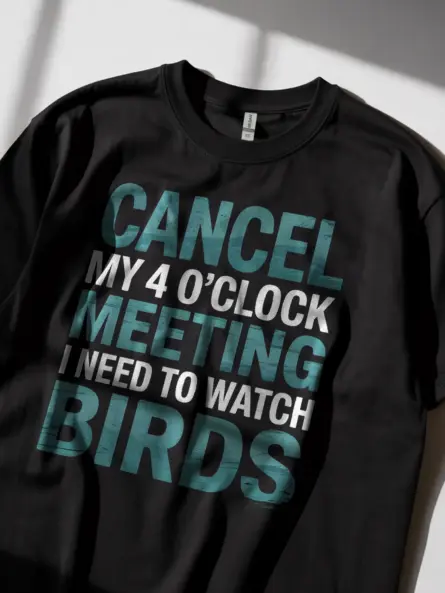 Funny Bird Watching Meeting T-Shirt for Remote Workers & Backyard Birders - Image 2