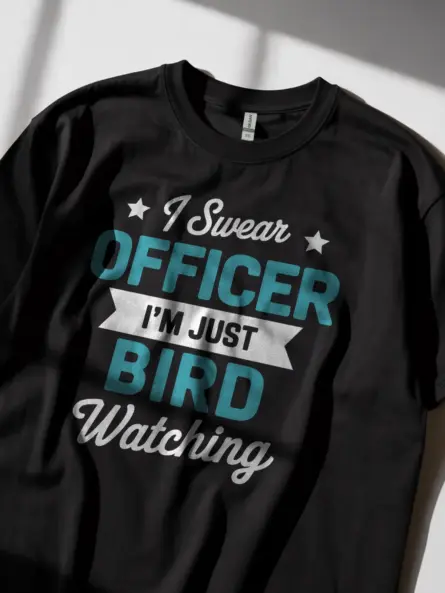 Funny Bird Watching Officer T-Shirt – Police Joke for Birders - Image 2