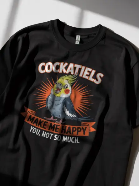 Funny Cockatiel T-Shirt for Bird Lovers – Cheerful Pet Bird Graphic Tee - Image 2