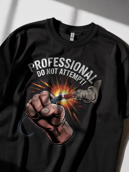Funny Electrician Tee – Professional Do Not Attempt Design - Image 3