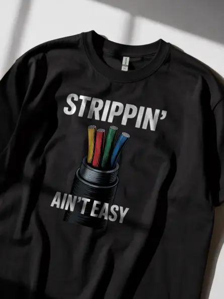 Funny Electrician T Shirt for Wire Stripping Pros - Image 3