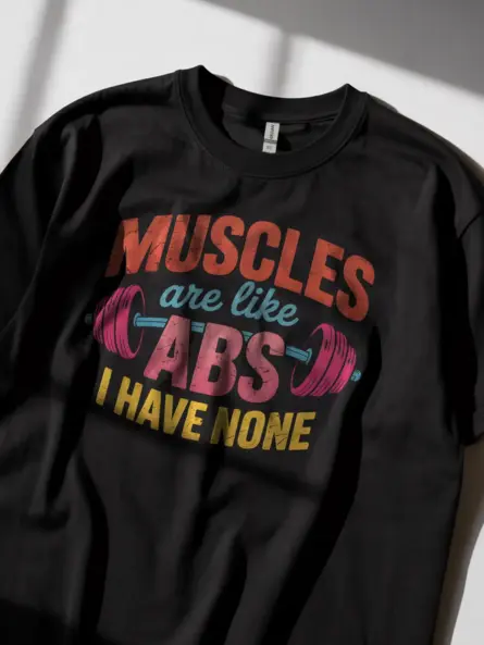 Funny Muscle Abs T-Shirt for Gym Humor - Image 3