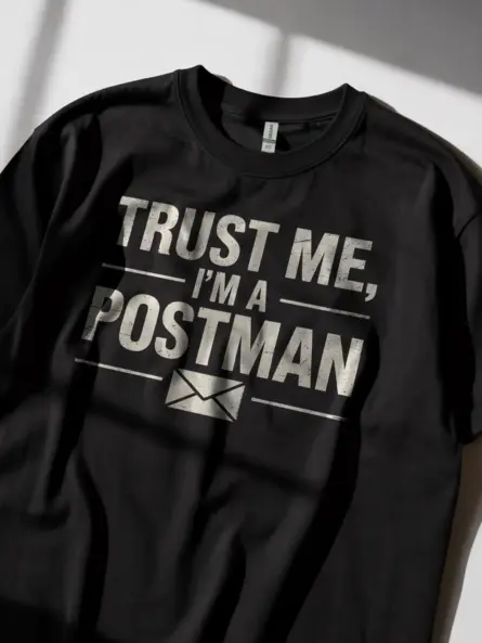 Funny Postman T-Shirt Trust Me Design - Image 3