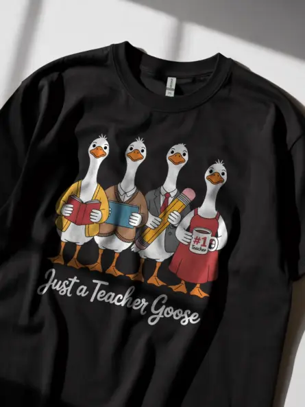 Funny Teacher Goose Shirt – Quirky Back to School Tee - Image 2
