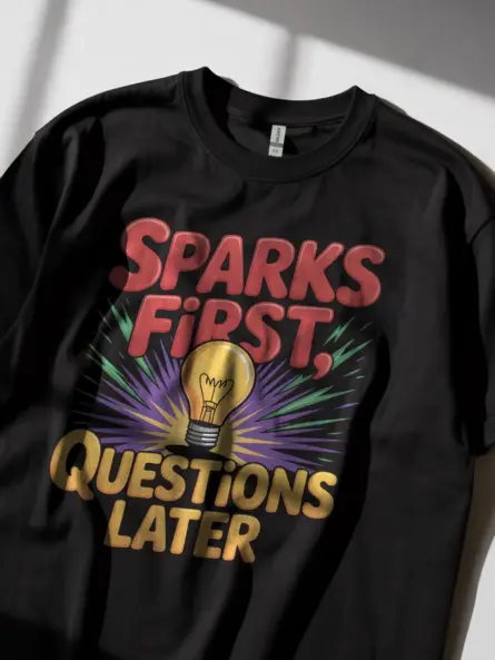 Funny Welding Shirt – Spark First, Questions Later Retro Tee for Tradesmen - Image 2