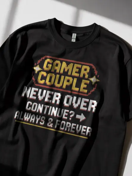 Gamer Couple Never Over T-Shirt - Image 5